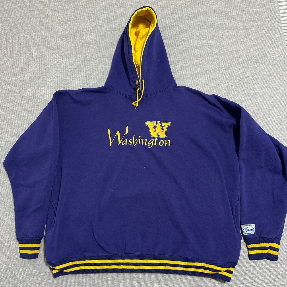The Game Washington Huskies‎ Hoodie Striped NCAA Pullover Purple Mens Size XL